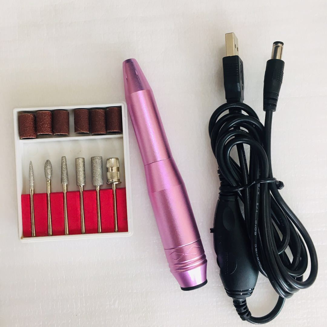 JMT-652298 Versatile Electric Nail Drill Manicure Machine with 6 Metal Bits and Abrasive Belts for Home and Salon Use