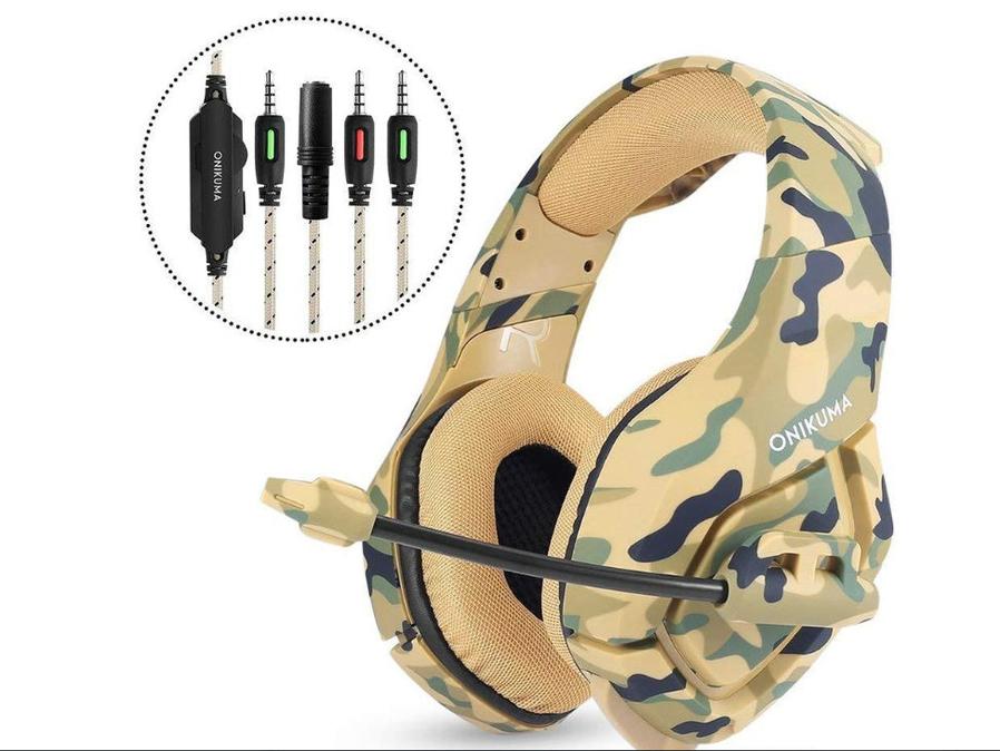 JMT-652490 Destruction Camouflage Wired Gaming Headset with Microphone for PS4 and Mobile Devices