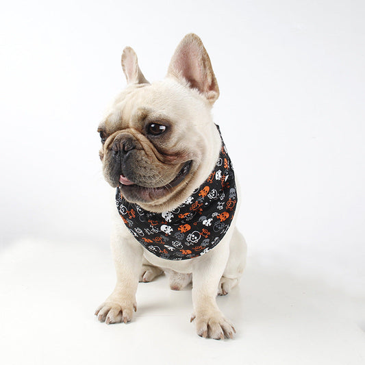 JMT-652618 Christmas Triangle Scarf Dog Bib for Medium and Large Dogs - Canvas Saliva Towel