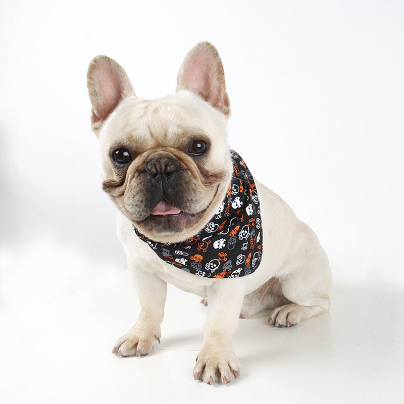 JMT-652618 Christmas Triangle Scarf Dog Bib for Medium and Large Dogs - Canvas Saliva Towel