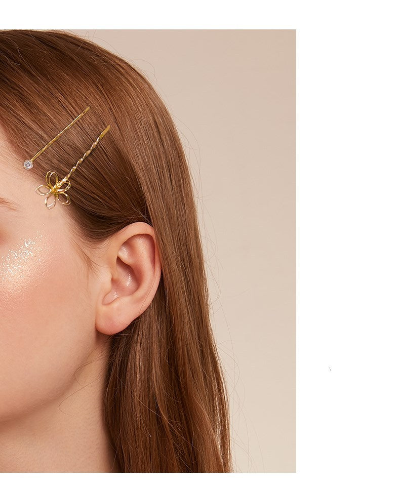 JMT-652682 Elegant Imitation Pearl Side Hair Clip in Fashion Gold - Alloy/Silver/Gold