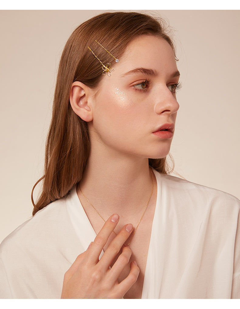 JMT-652682 Elegant Imitation Pearl Side Hair Clip in Fashion Gold - Alloy/Silver/Gold