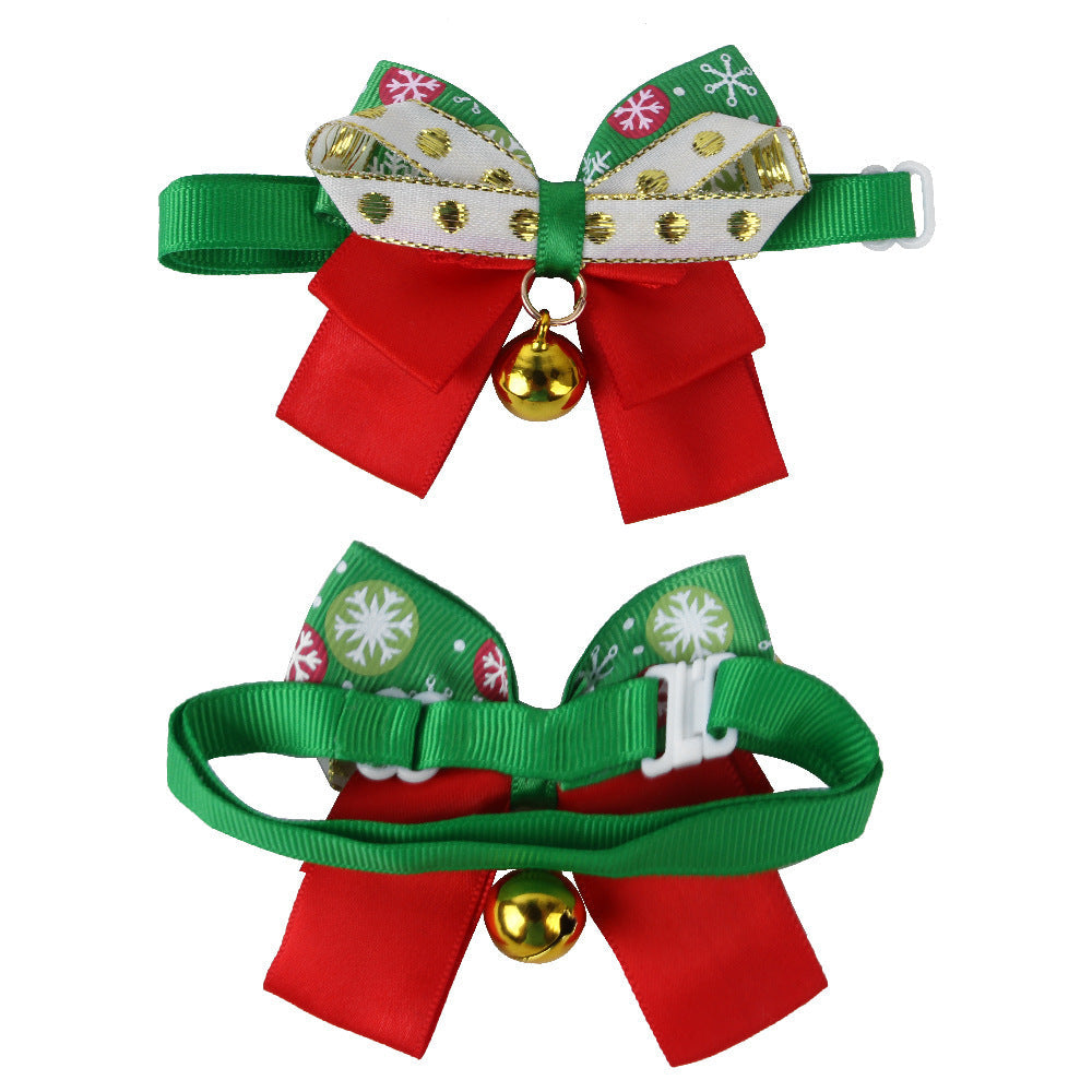 JMT-652810 Snowflake Pattern Dog Bow Tie Collar for Christmas Dress Up