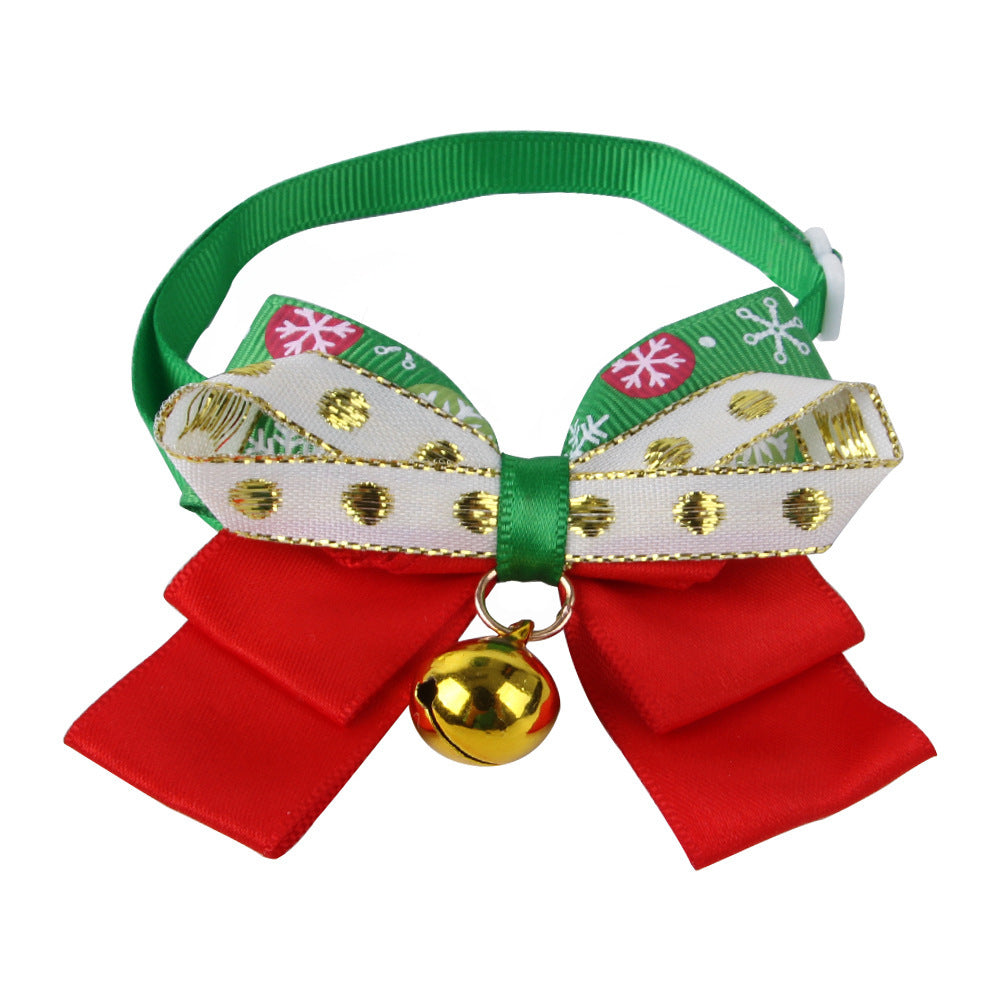 JMT-652810 Snowflake Pattern Dog Bow Tie Collar for Christmas Dress Up