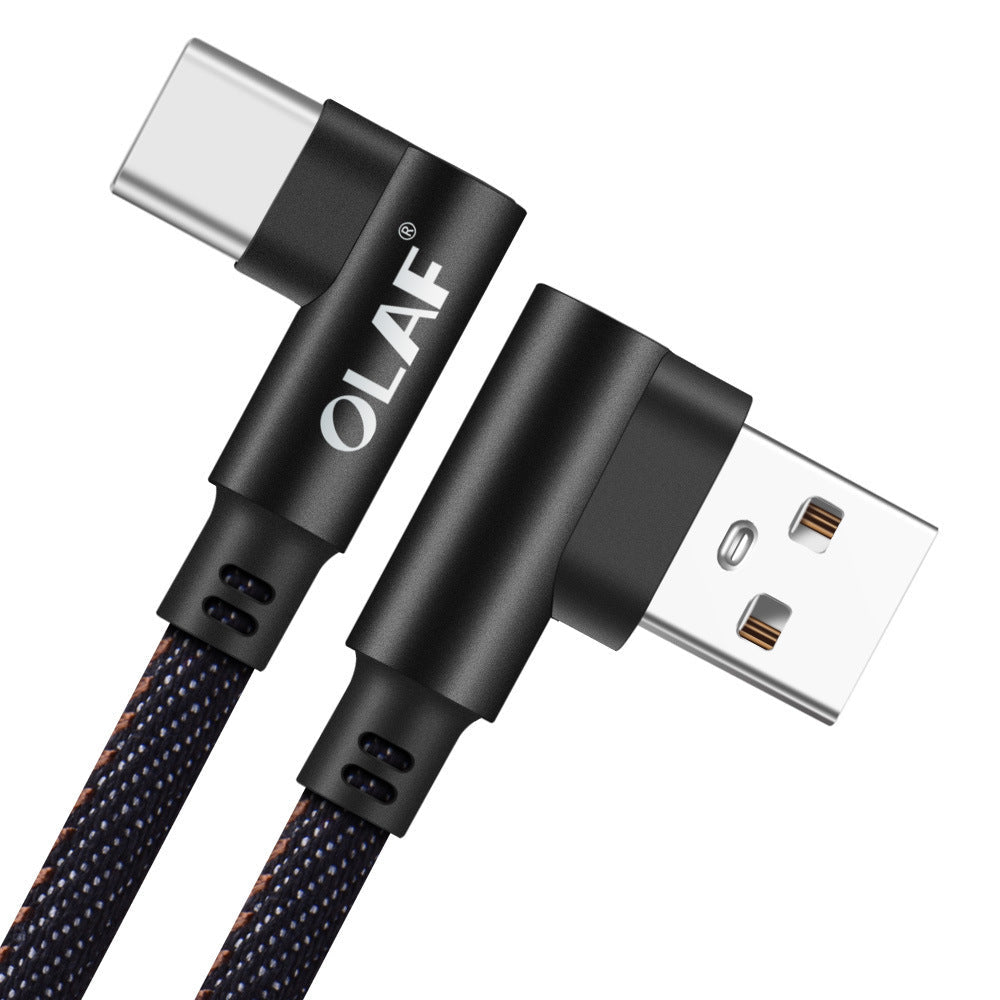 JMT-653322 Fast Charging USB Cable with Pure Copper Wire Core and Durable Denim Design