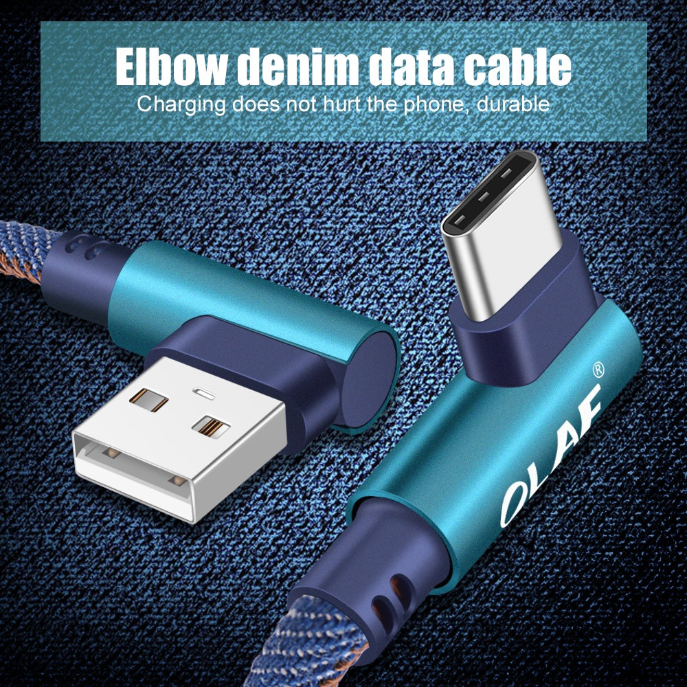 JMT-653322 Fast Charging USB Cable with Pure Copper Wire Core and Durable Denim Design