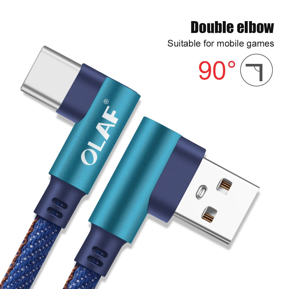 JMT-653322 Fast Charging USB Cable with Pure Copper Wire Core and Durable Denim Design