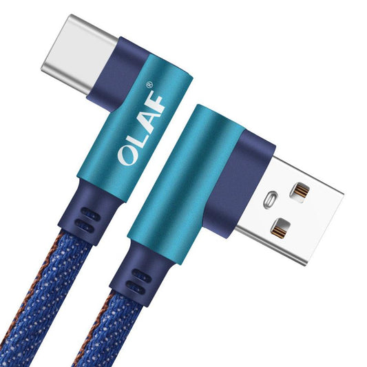 JMT-653322 Fast Charging USB Cable with Pure Copper Wire Core and Durable Denim Design
