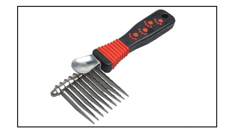 JMT-653386 Stainless Steel Pet Knot Comb for Efficient Dog Hair Removal - Red, 18 x 4.5 cm