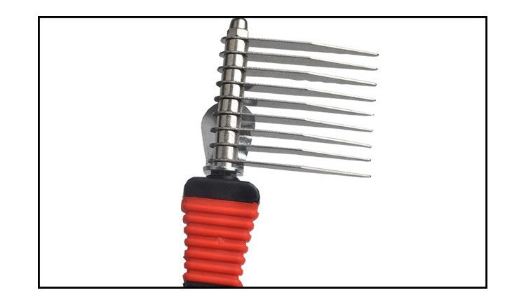 JMT-653386 Stainless Steel Pet Knot Comb for Efficient Dog Hair Removal - Red, 18 x 4.5 cm