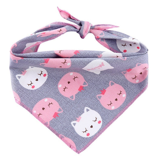 JMT-653770 Triangle Dog Scarf in Animal Print - 100% Cotton, Multi-Size, All Seasons