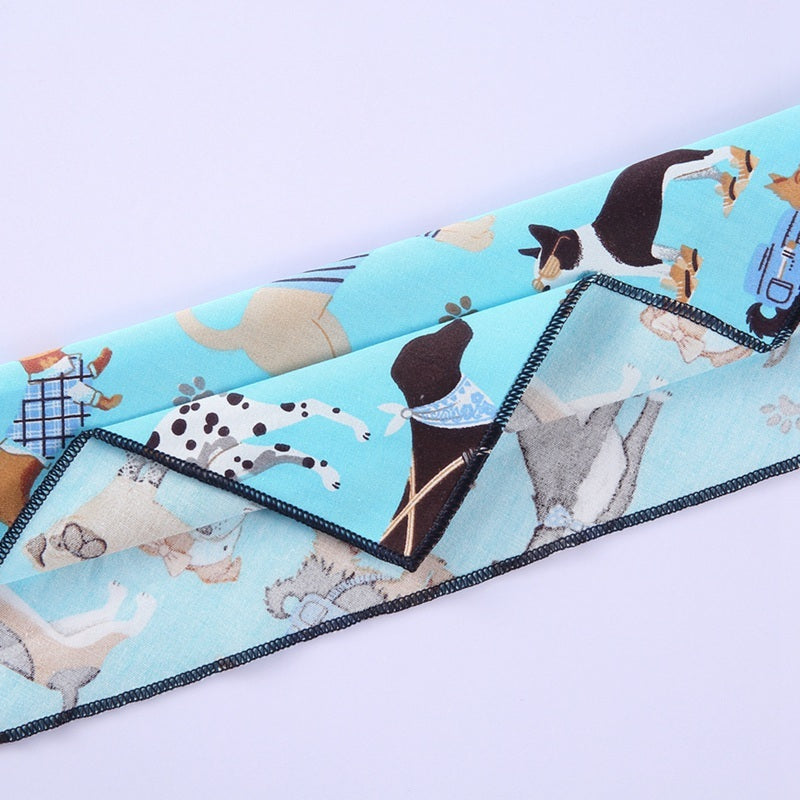 JMT-653770 Triangle Dog Scarf in Animal Print - 100% Cotton, Multi-Size, All Seasons