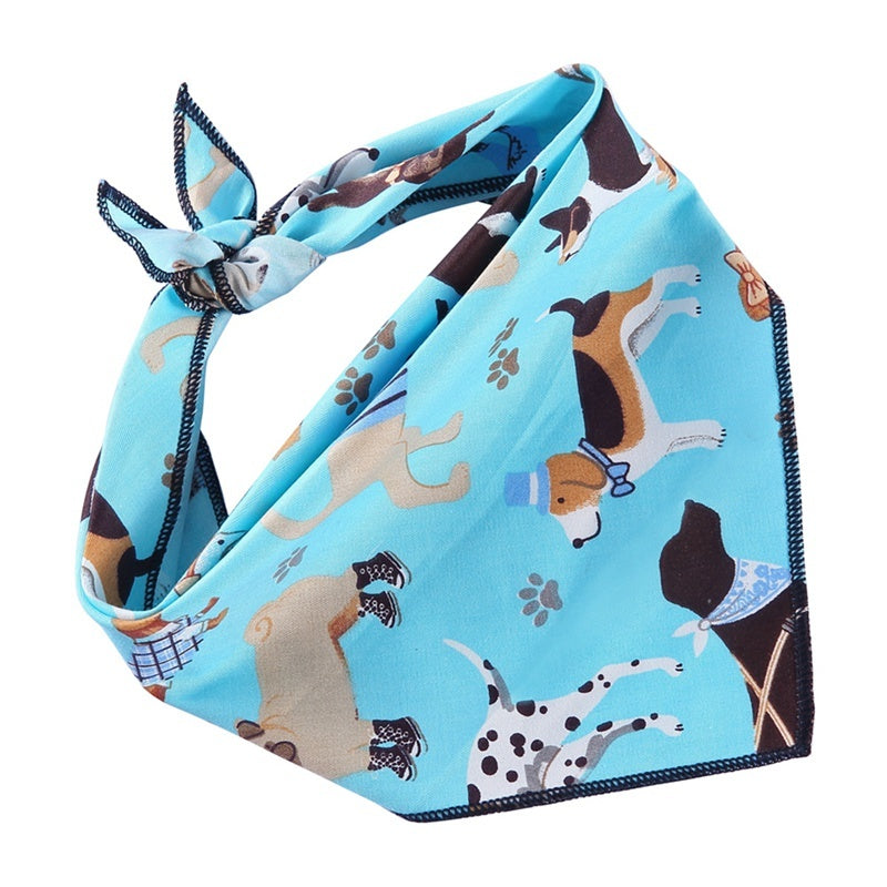 JMT-653770 Triangle Dog Scarf in Animal Print - 100% Cotton, Multi-Size, All Seasons