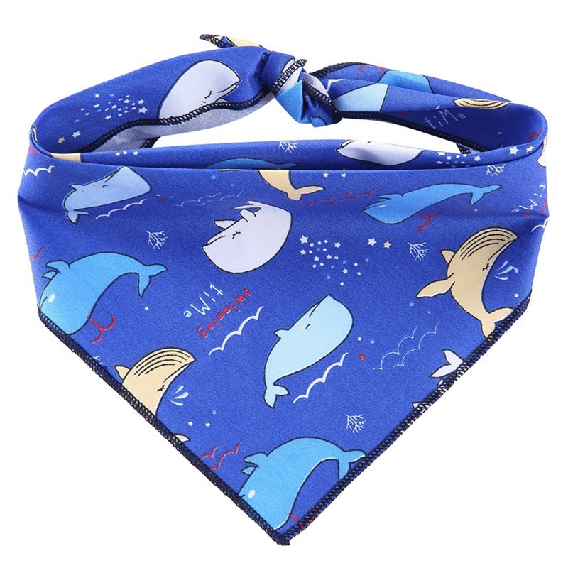 JMT-653770 Triangle Dog Scarf in Animal Print - 100% Cotton, Multi-Size, All Seasons
