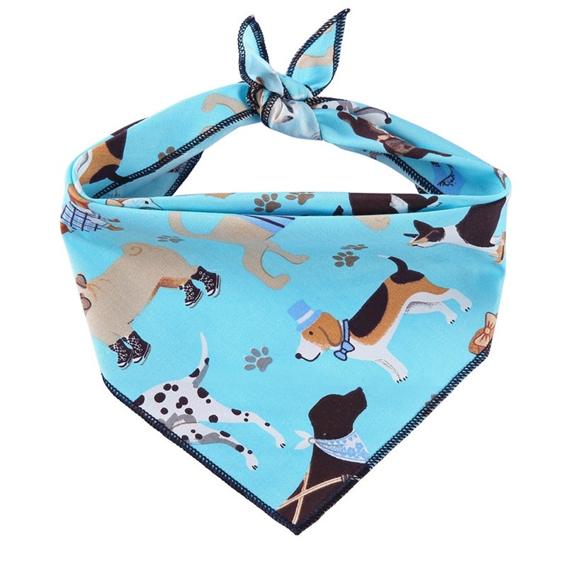 JMT-653770 Triangle Dog Scarf in Animal Print - 100% Cotton, Multi-Size, All Seasons