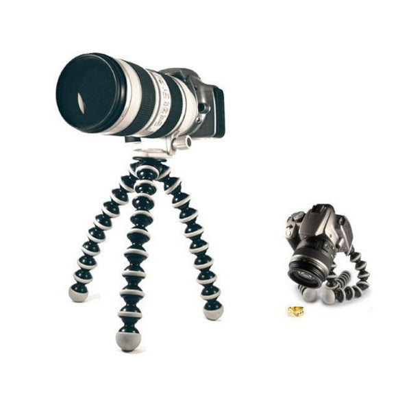 JMT-654154 Flexible Octopus Tripod Bracket for Sports Cameras - Elastic Material, Black Design
