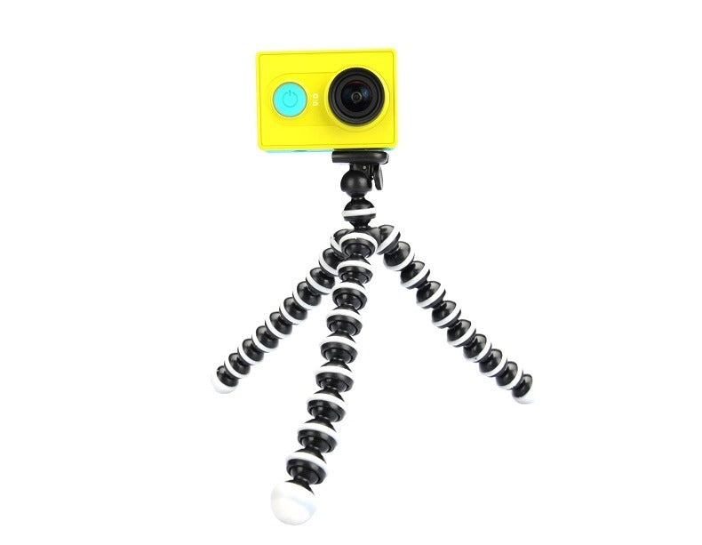 JMT-654154 Flexible Octopus Tripod Bracket for Sports Cameras - Elastic Material, Black Design