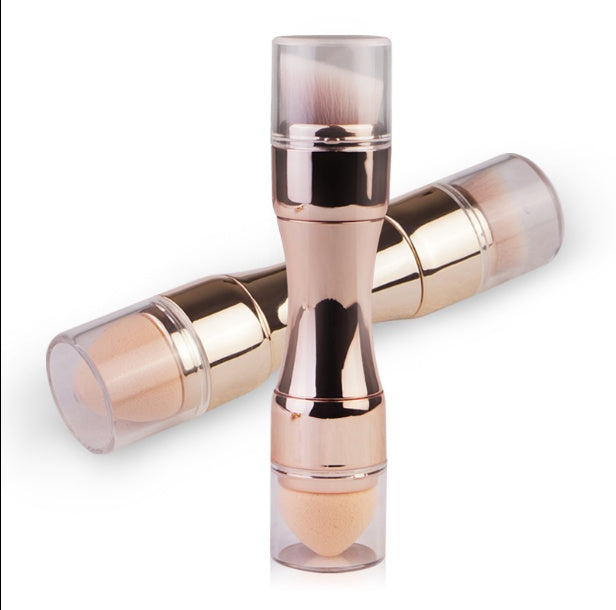 JMT-654730 4-in-1 Portable Makeup Brush Set with PBT Bristles and Latex Sponge Puff