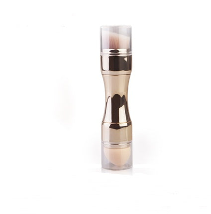 JMT-654730 4-in-1 Portable Makeup Brush Set with PBT Bristles and Latex Sponge Puff
