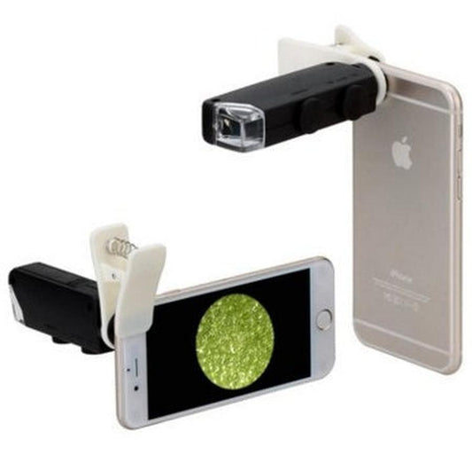JMT-654794 100X Zoom LED Microscope Magnifier for Mobile Phones with Universal Clip