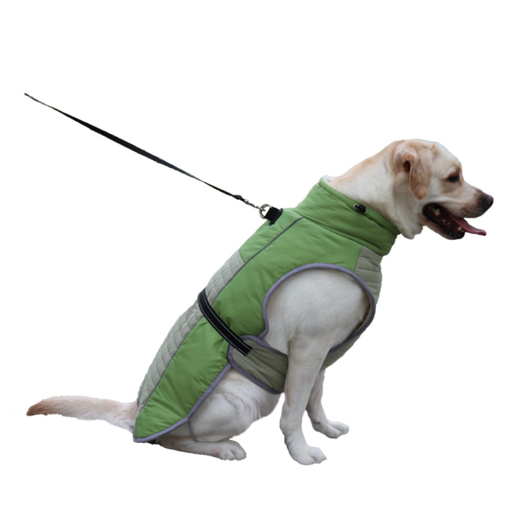 JMT-654922 Casual Reflective Thickening Pet Clothing in Pink, Gray, and Fruit Green Sizes XS to 3XL