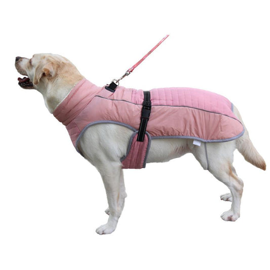 JMT-654922 Casual Reflective Thickening Pet Clothing in Pink, Gray, and Fruit Green Sizes XS to 3XL