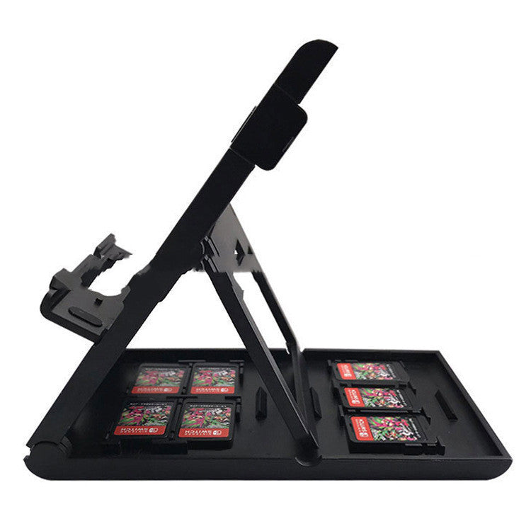 JMT-655306 Adjustable Folding Stand for Nintendo Switch and Mobile Devices with 7 Card Holders - Compact and Durable Design