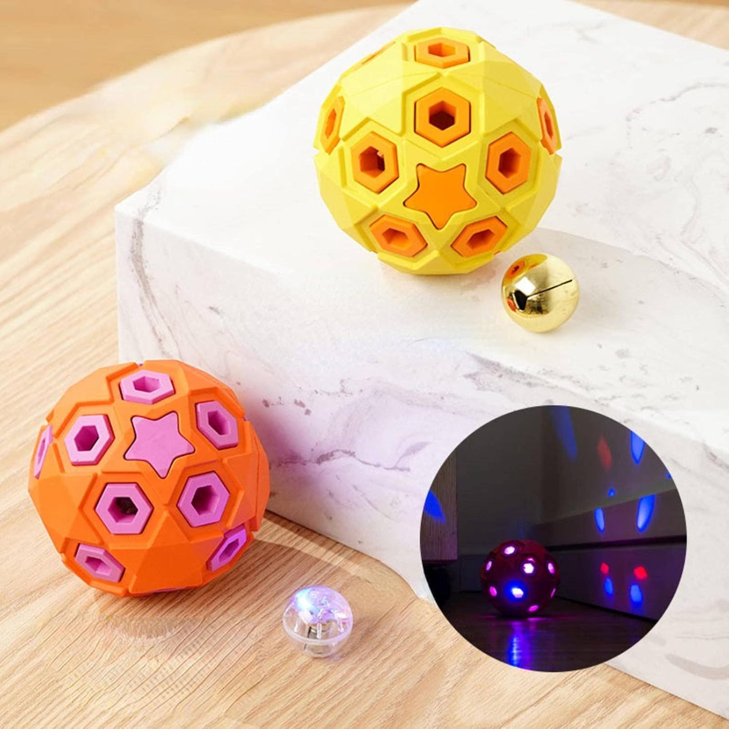 JMT-655434 Durable Rugby-Shaped Dog Toy for Large Breeds - Natural Rubber Molar Chew with Sound Effects