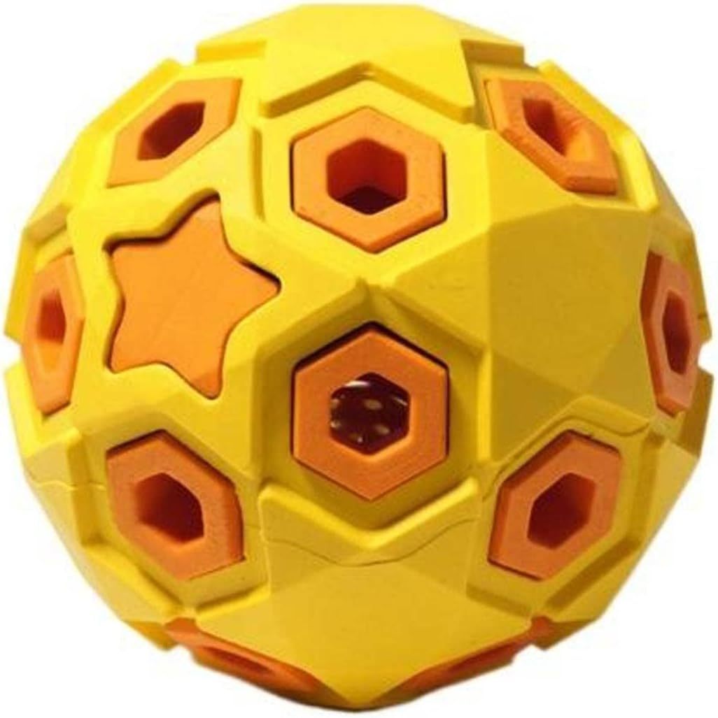 JMT-655434 Durable Rugby-Shaped Dog Toy for Large Breeds - Natural Rubber Molar Chew with Sound Effects