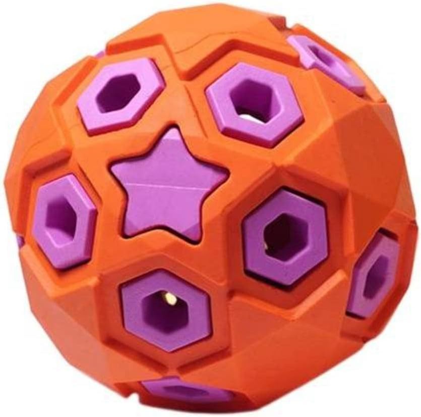 JMT-655434 Durable Rugby-Shaped Dog Toy for Large Breeds - Natural Rubber Molar Chew with Sound Effects