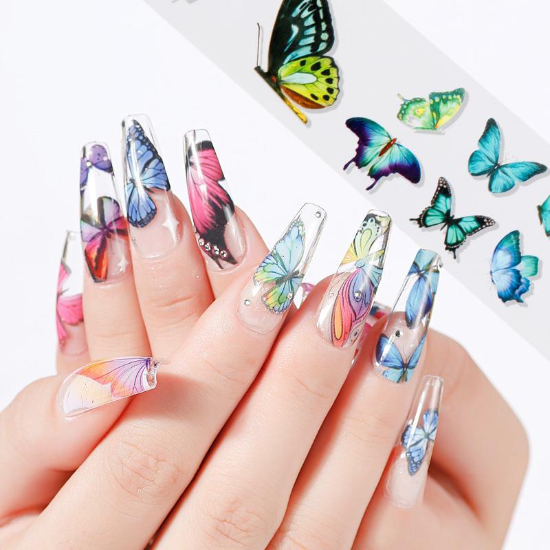 JMT-655754 Nail Butterfly Laser Star Transfer Paper – 10 Color Nail Art Stickers (63g)