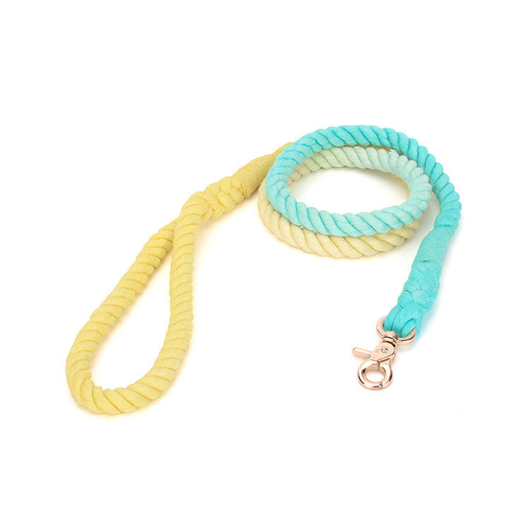 JMT-655946 Gradient Hand-Dyed Cotton Rope Pet Leash - 1.3cm Diameter, 150cm Length in 7 Colors