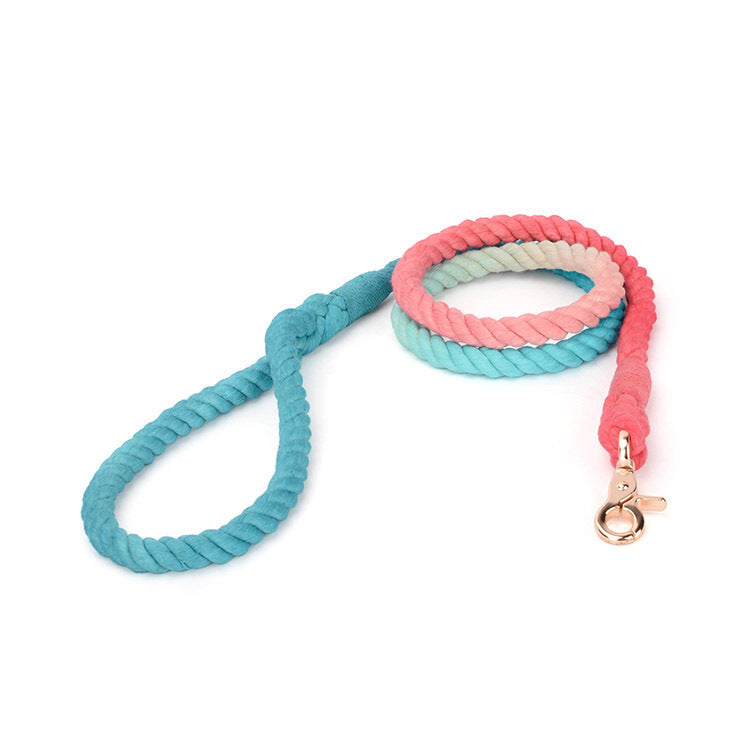 JMT-655946 Gradient Hand-Dyed Cotton Rope Pet Leash - 1.3cm Diameter, 150cm Length in 7 Colors