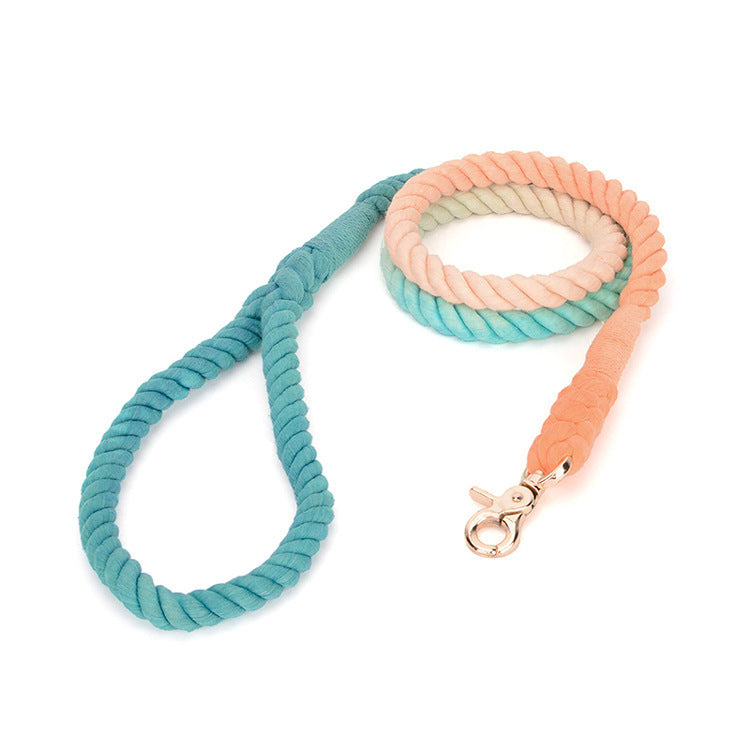JMT-655946 Gradient Hand-Dyed Cotton Rope Pet Leash - 1.3cm Diameter, 150cm Length in 7 Colors