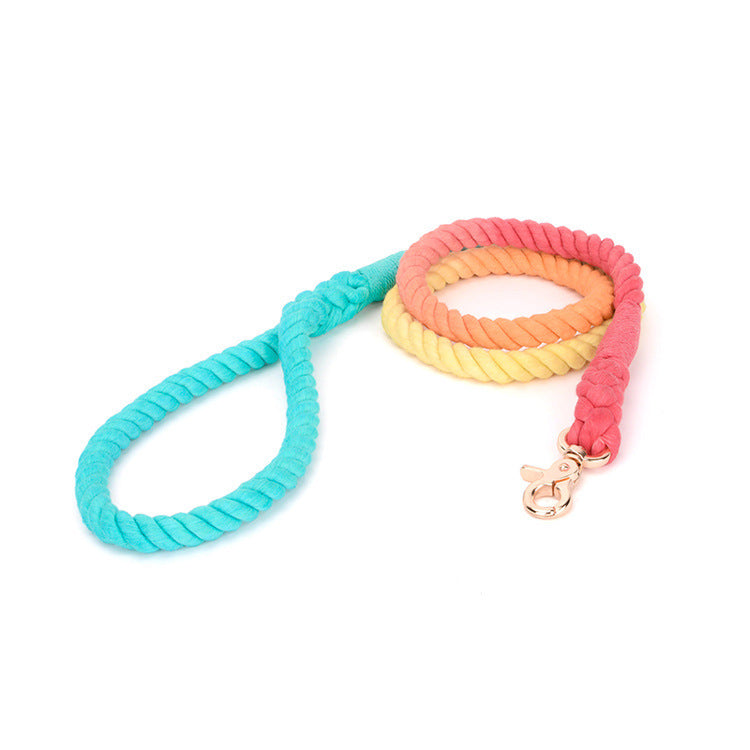 JMT-655946 Gradient Hand-Dyed Cotton Rope Pet Leash - 1.3cm Diameter, 150cm Length in 7 Colors