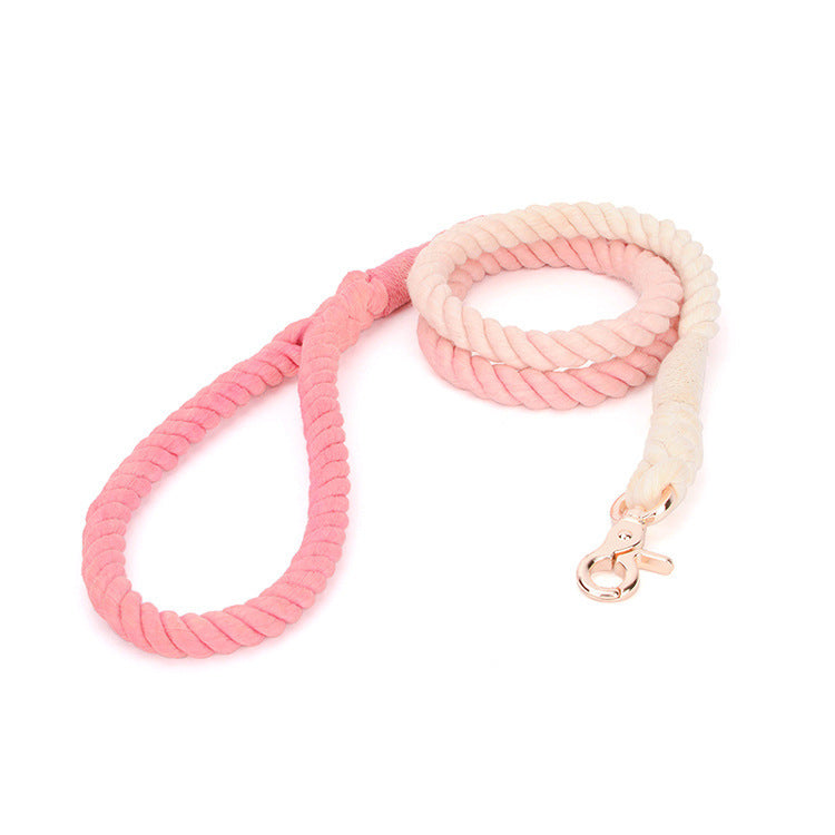 JMT-655946 Gradient Hand-Dyed Cotton Rope Pet Leash - 1.3cm Diameter, 150cm Length in 7 Colors
