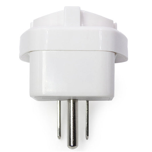 JMT-656138 Ground Wire Conversion Plug for U.S. to Europe & Germany, 10A 250V/125V, Black/White
