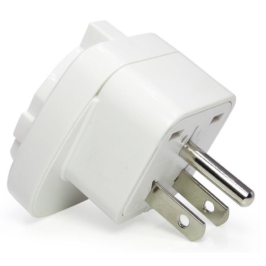 JMT-656138 Ground Wire Conversion Plug for U.S. to Europe & Germany, 10A 250V/125V, Black/White