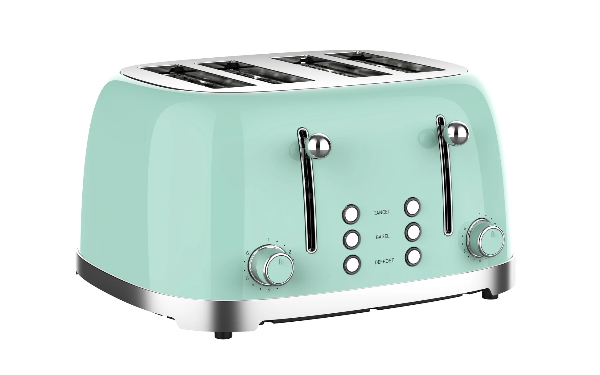 JMT-656266 4-Slice Retro Electric Toaster with Adjustable 1-6 Level Browning Control