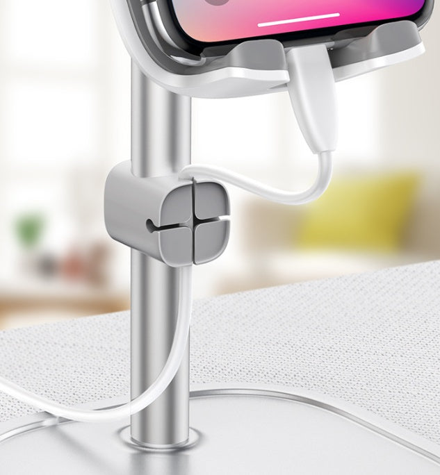 JMT-656458 Adjustable Aluminum Alloy Desk Tablet Stand with Silicone Grip for Phones and Tablets