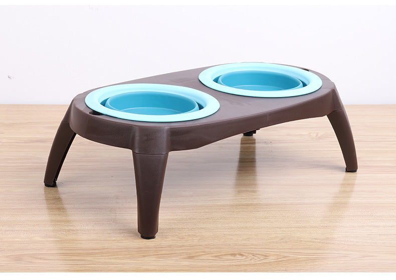 JMT-656778 Folding Double Pet Bowl with PP and TPR Material for Convenient Feeding