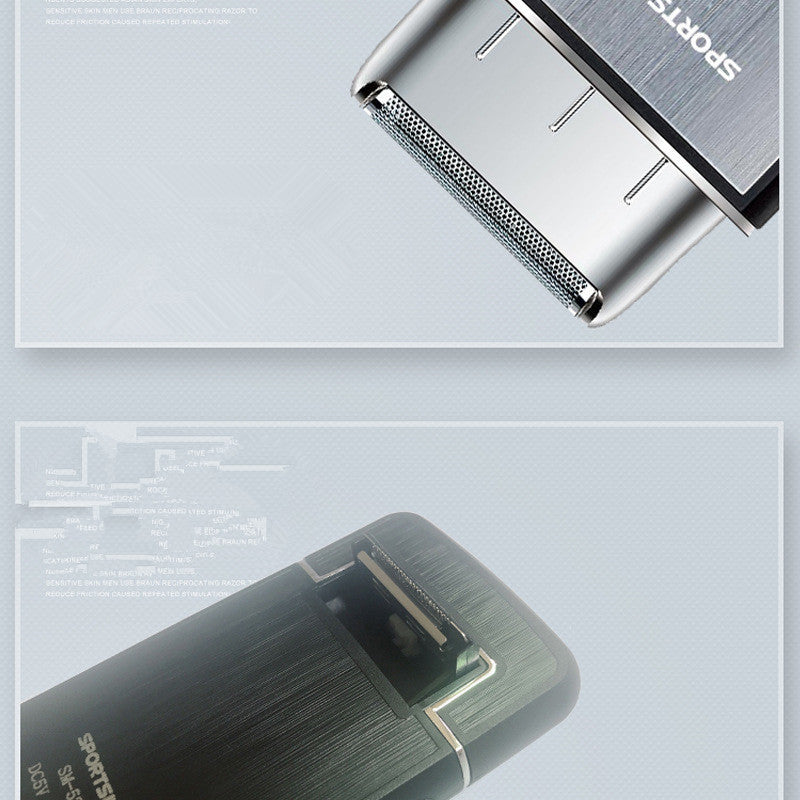 JMT-656842 Rechargeable Mini 2-In-1 Electric Shaver with Reciprocating Head - Model MS-528, Silver Finish