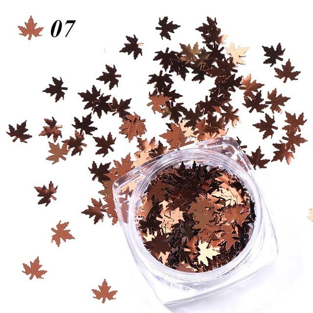 JMT-656906 Gradient Maple Leaf Nail Sequins for Nail Art and Craft Decoration