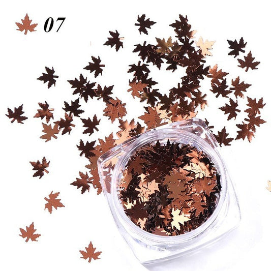 JMT-656906 Gradient Maple Leaf Nail Sequins for Nail Art and Craft Decoration
