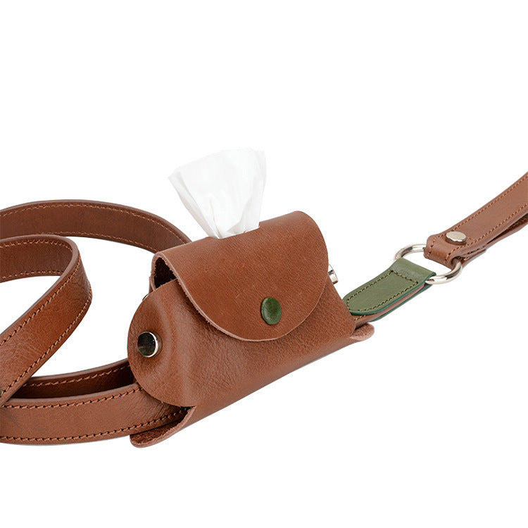 JMT-657098 Chic First Layer Cowhide Dog Collar with Ribbon Accents for All Occasions