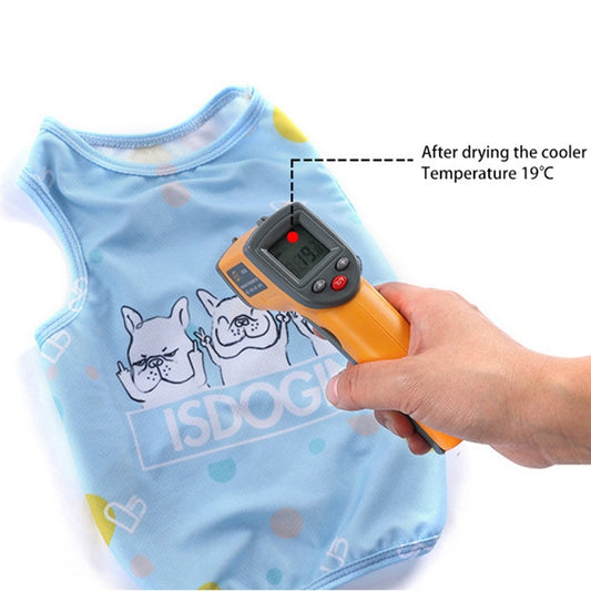 JMT-657226 Pet Dog Summer Cooling Clothes in Cold Fabric - Available in Blue, Pink, Yellow, and Dark Pink - Sizes M, L, XL