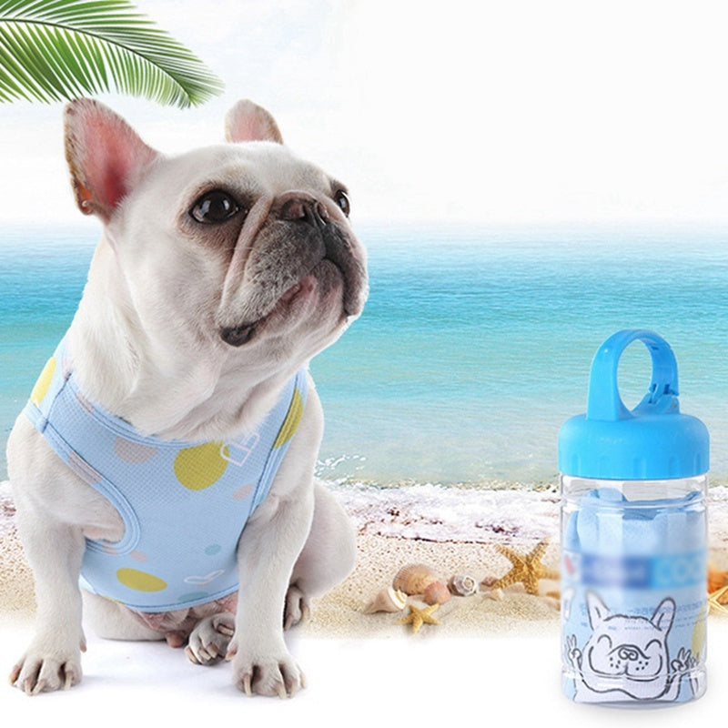 JMT-657226 Pet Dog Summer Cooling Clothes in Cold Fabric - Available in Blue, Pink, Yellow, and Dark Pink - Sizes M, L, XL