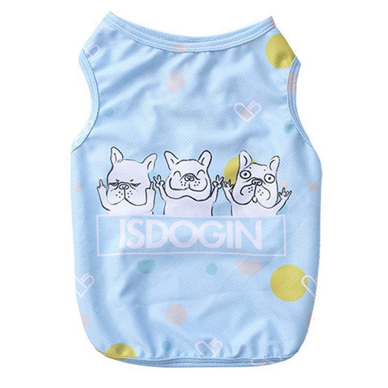 JMT-657226 Pet Dog Summer Cooling Clothes in Cold Fabric - Available in Blue, Pink, Yellow, and Dark Pink - Sizes M, L, XL