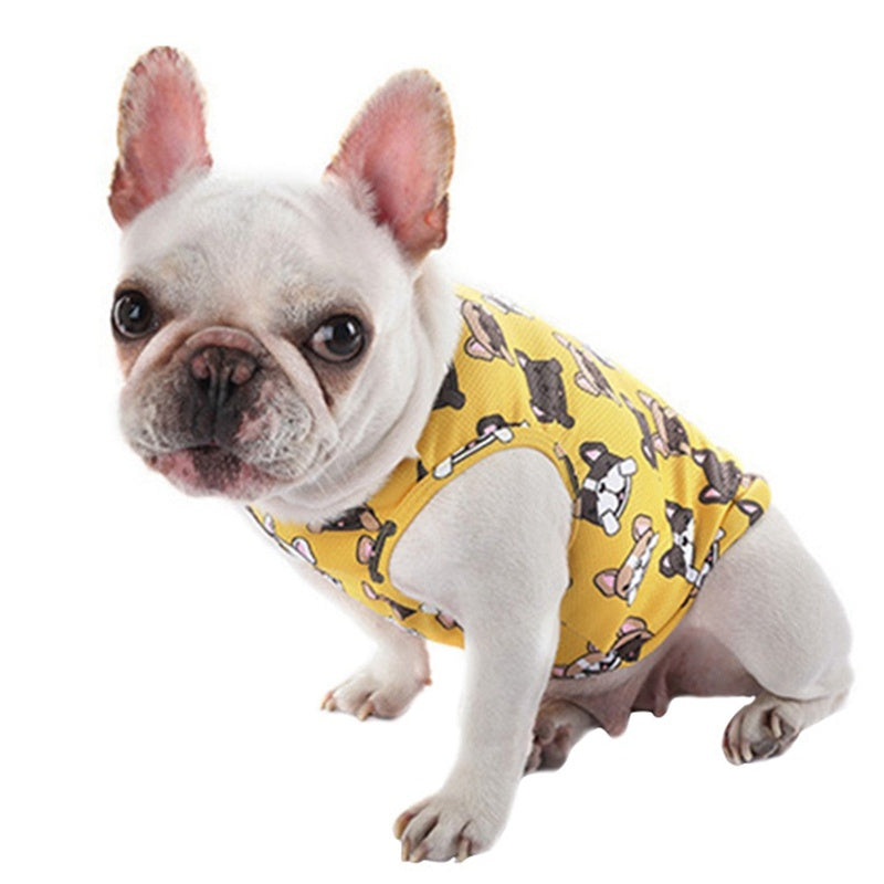 JMT-657226 Pet Dog Summer Cooling Clothes in Cold Fabric - Available in Blue, Pink, Yellow, and Dark Pink - Sizes M, L, XL