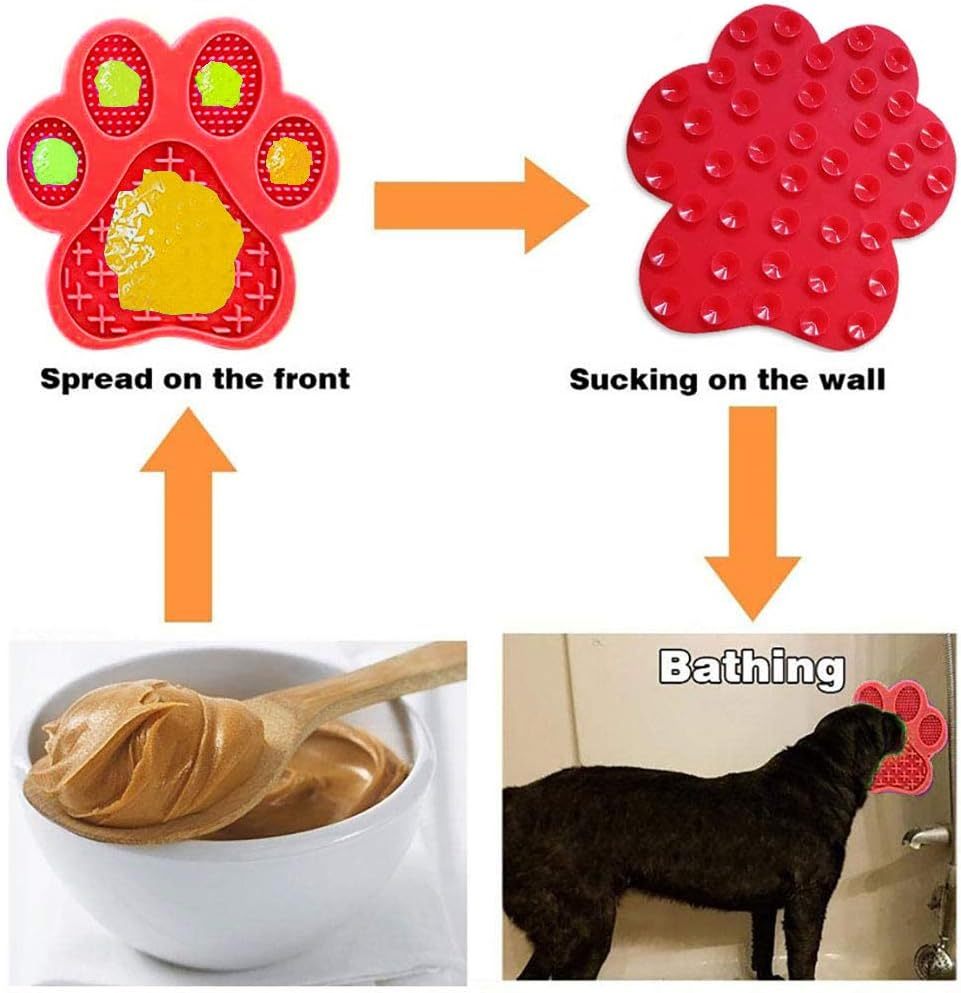 JMT-657738 Peanut Butter Dog Licking Mat with Strong Suction | Slow Feeder for Bathing, Grooming, and Training